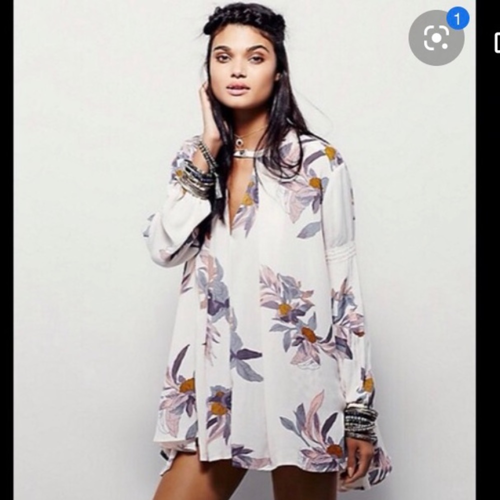 Free People electric swing floral tunic